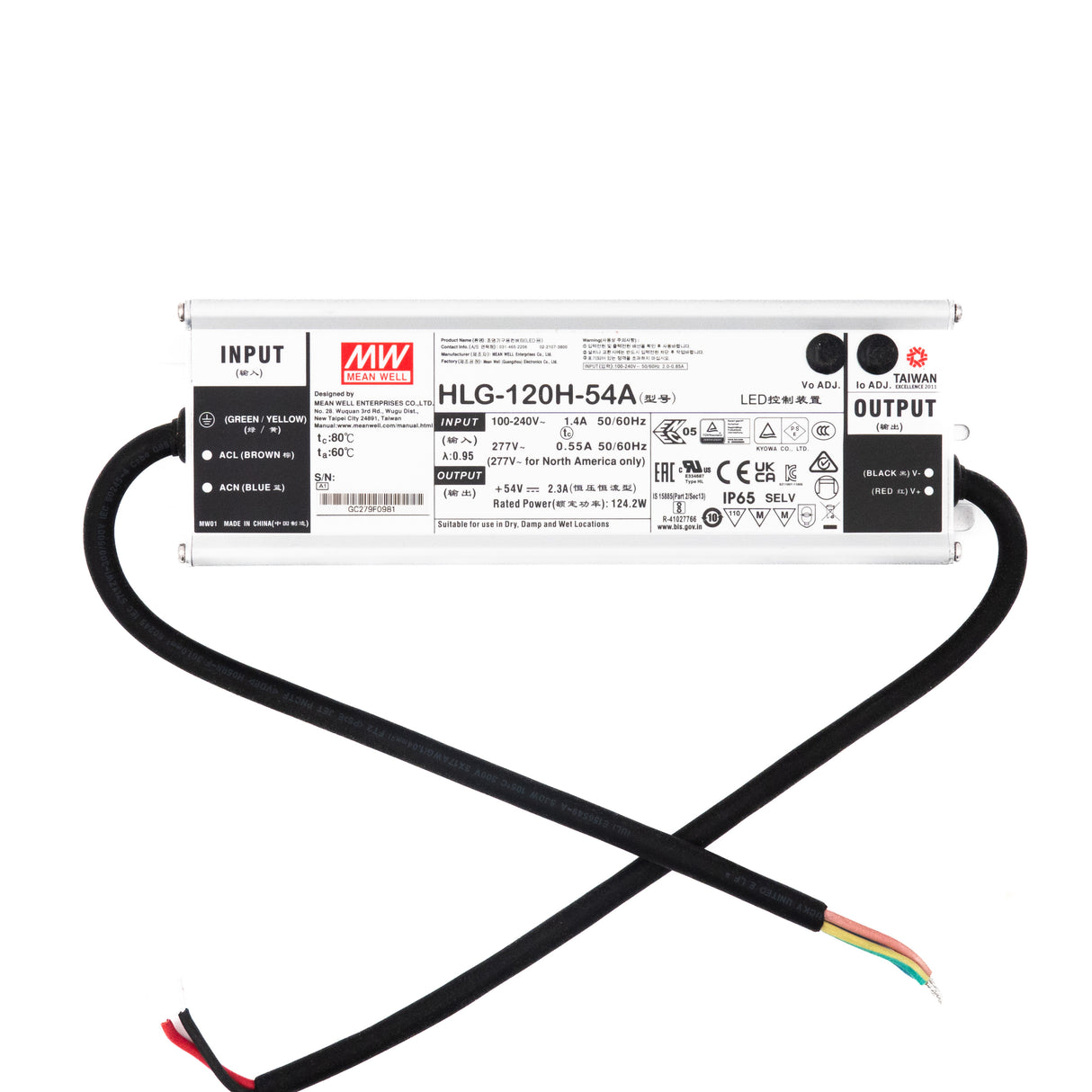 Mean Well HLG-120H-54A Power Supply 120W 54V - Adjustable 2.3A - PHOTO 1