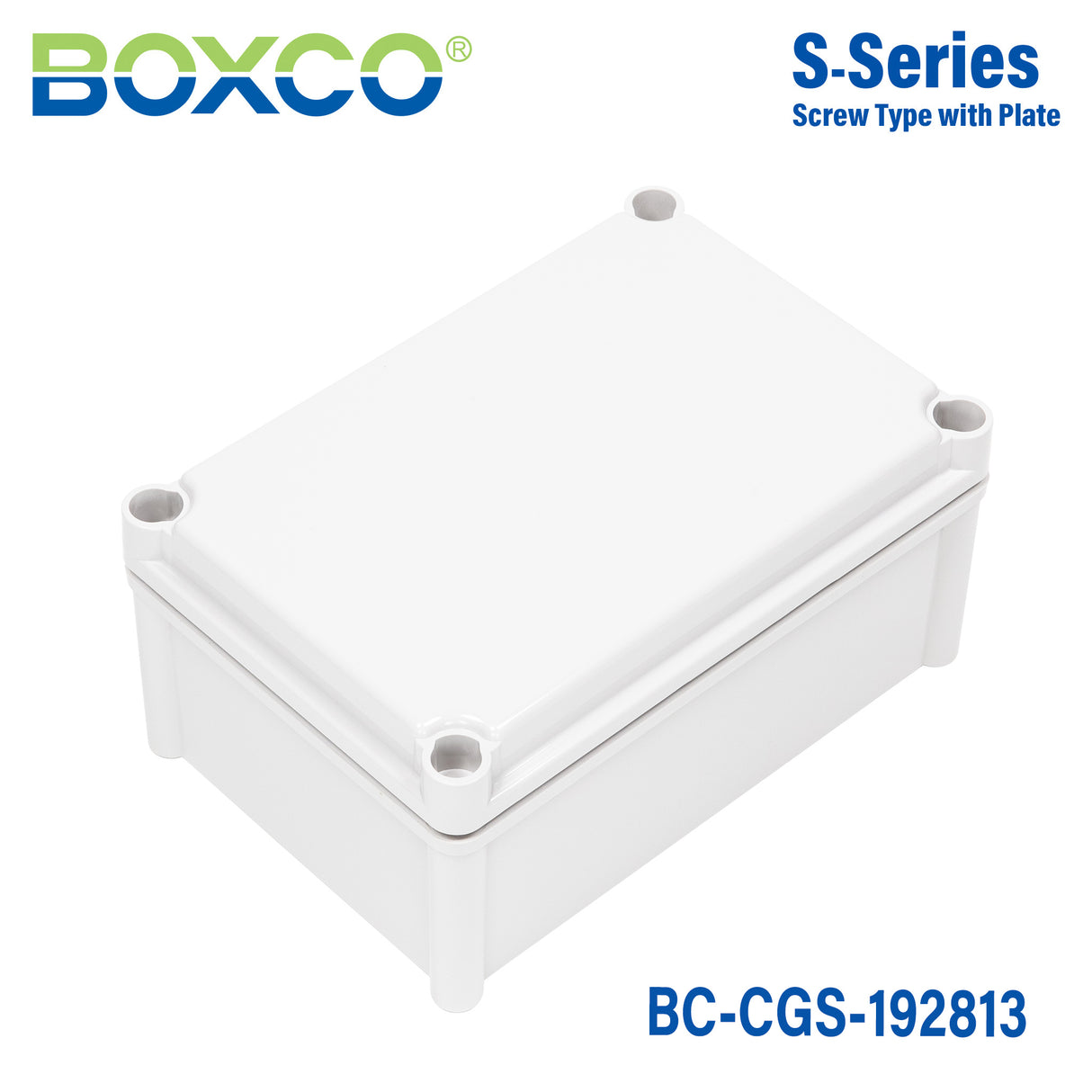 Boxco S-Series 190x280x130mm Plastic Enclosure, IP67, IK08, PC, Grey Cover, Screw Type