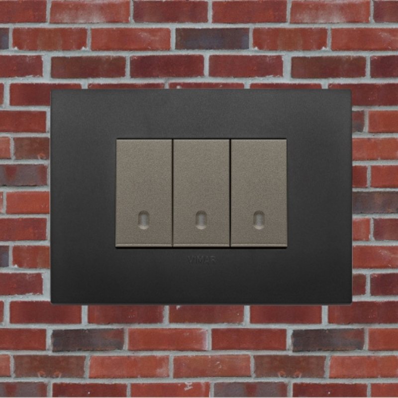 Vimar Arke Plastic 3 Gang switch - Black - 16A - PHOTO 24