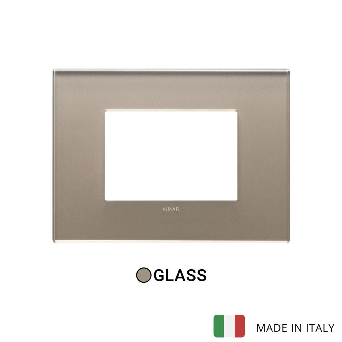 Vimar Eikon Exe Plate 3M Mirror Glass Opal Brown