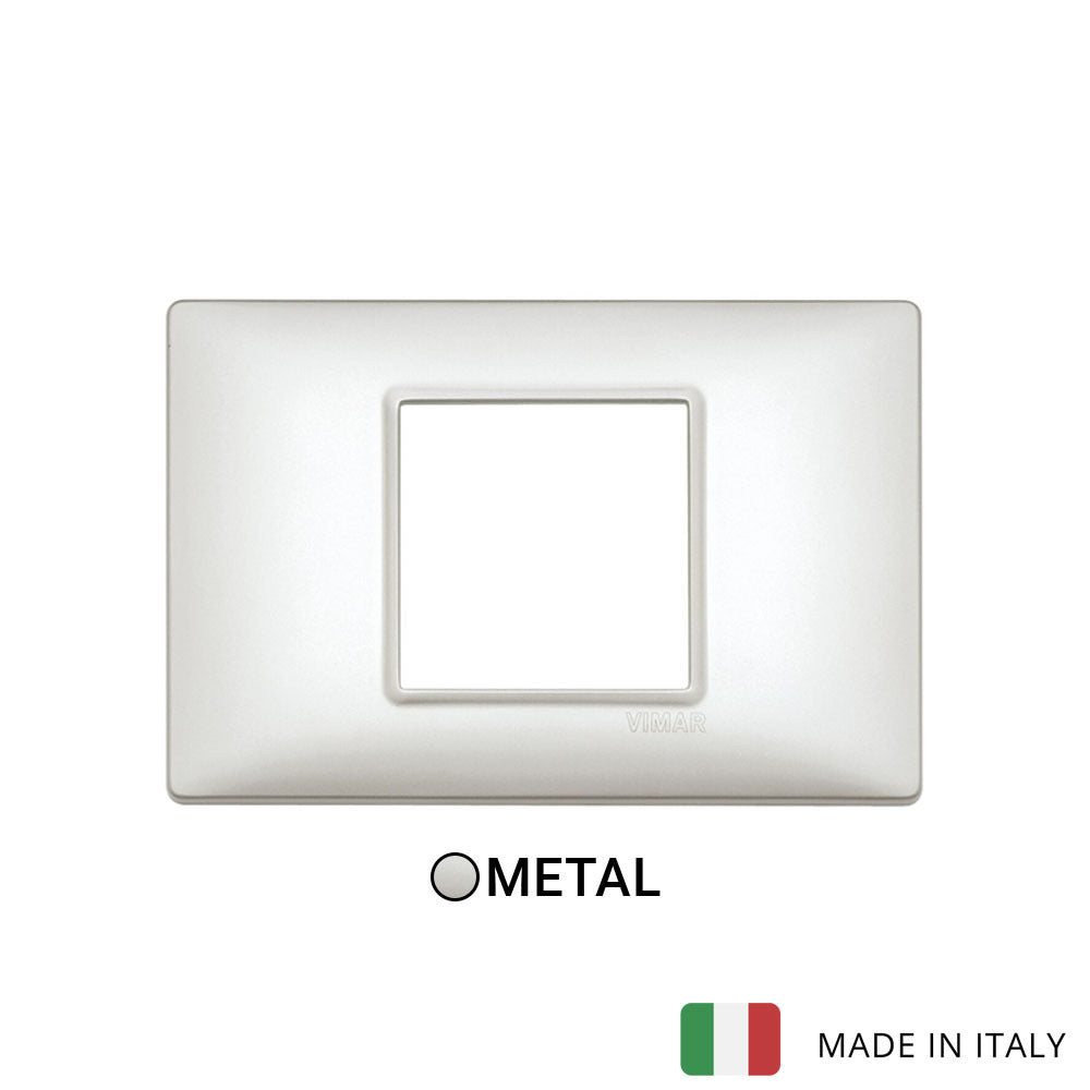 Vimar Plana Plate 2centrM Metallized White