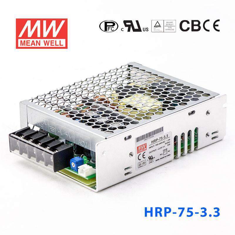 Mean Well HRP-75-3.3 Power Supply 49.5W 3.3V 15A