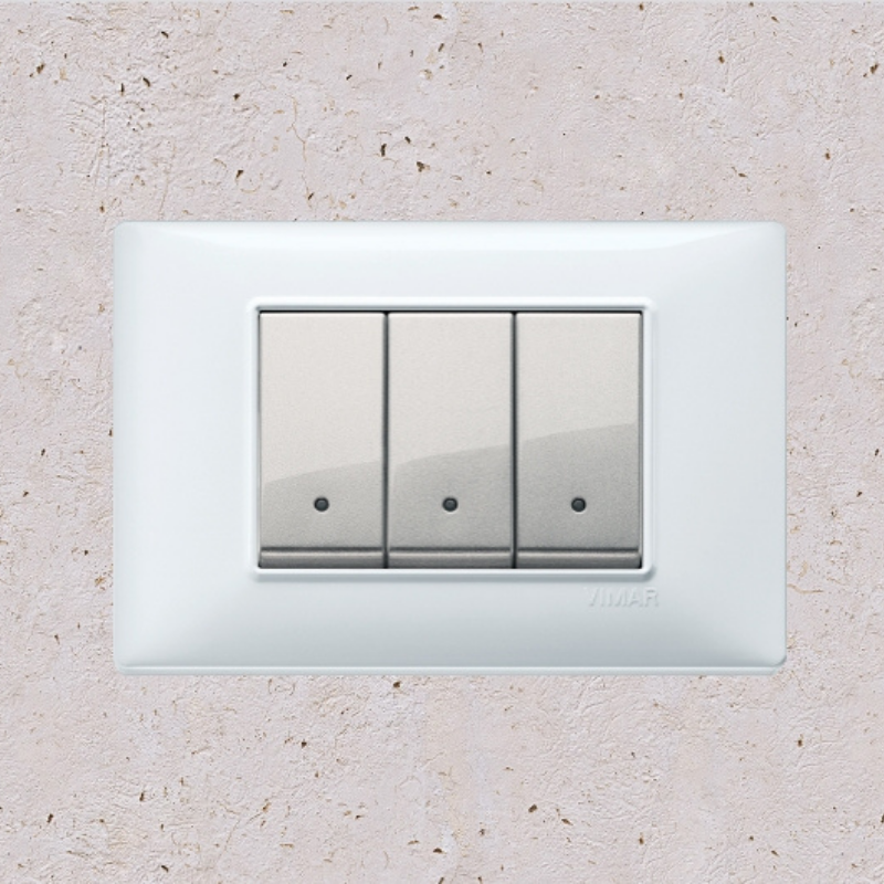 Vimar Plana Plastic 3 Gang Switch - White - 16A - PHOTO 16