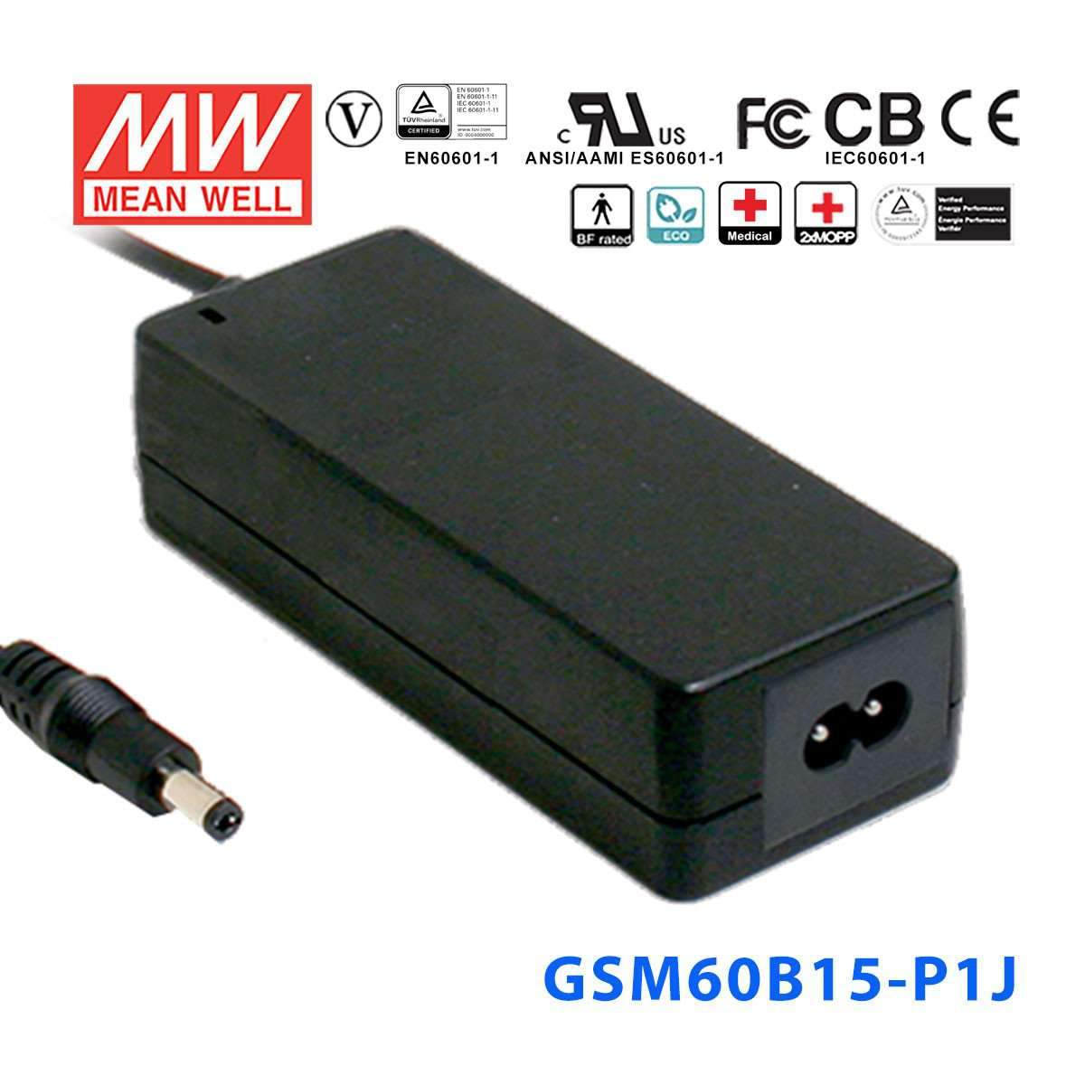 Mean Well GSM60B15-P1J Power Supply 60W 15 4A