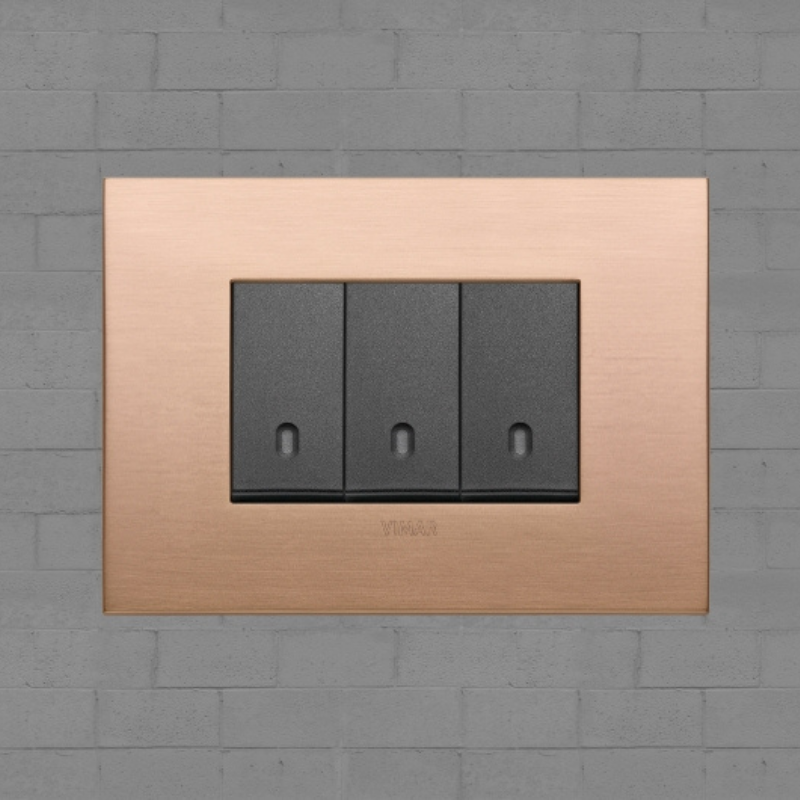 Vimar Arke Metal 3 Gang switch - Brushed Copper - 16A - PHOTO 8