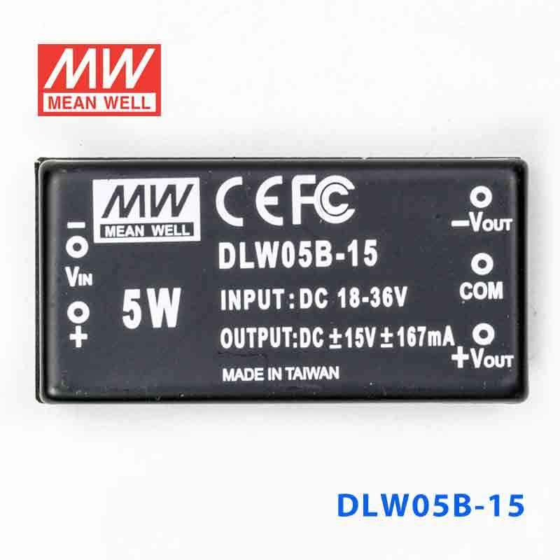 Mean Well DLW05B-15 DC-DC Converter - 5W - 18~36V in ±15V out 167mA - PHOTO 2