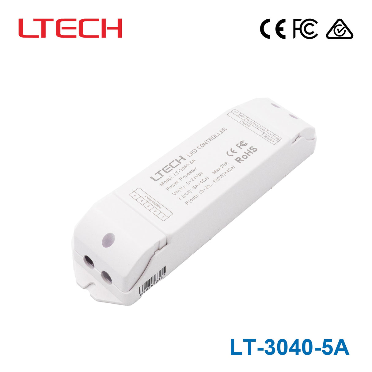 Ltech LT-3040-5A PWM Constant Voltage Repeater - RGBW