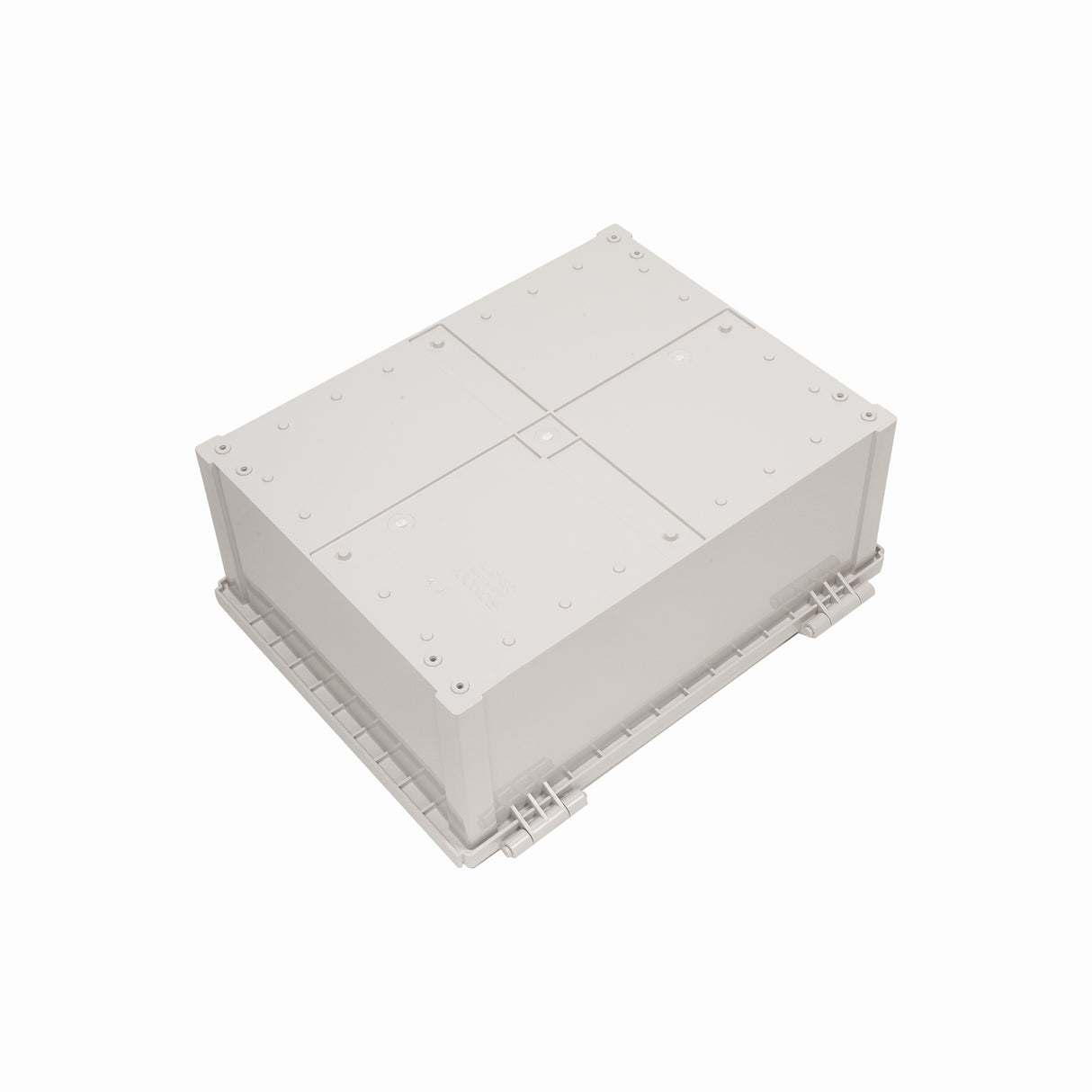 Boxco Q-Series 350x450x200mm Plastic Enclosure, IP67, IK08, ABS, Grey Cover, Hinge Type with Plate - PHOTO 2