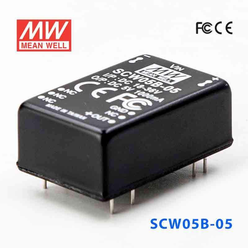 Mean Well SCW05B-05 DC-DC Converter - 5W 18~36V DC in 5V out 1A