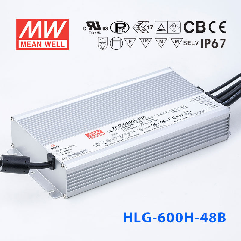 Mean Well HLG-600H-48AB Power Supply 600W 48V - Adjustable and Dimmable 12.5A