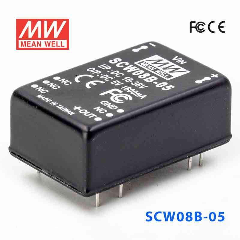 Mean Well SCW08B-05 DC-DC Converter - 8W 18~36V DC in 5V out 1.6A