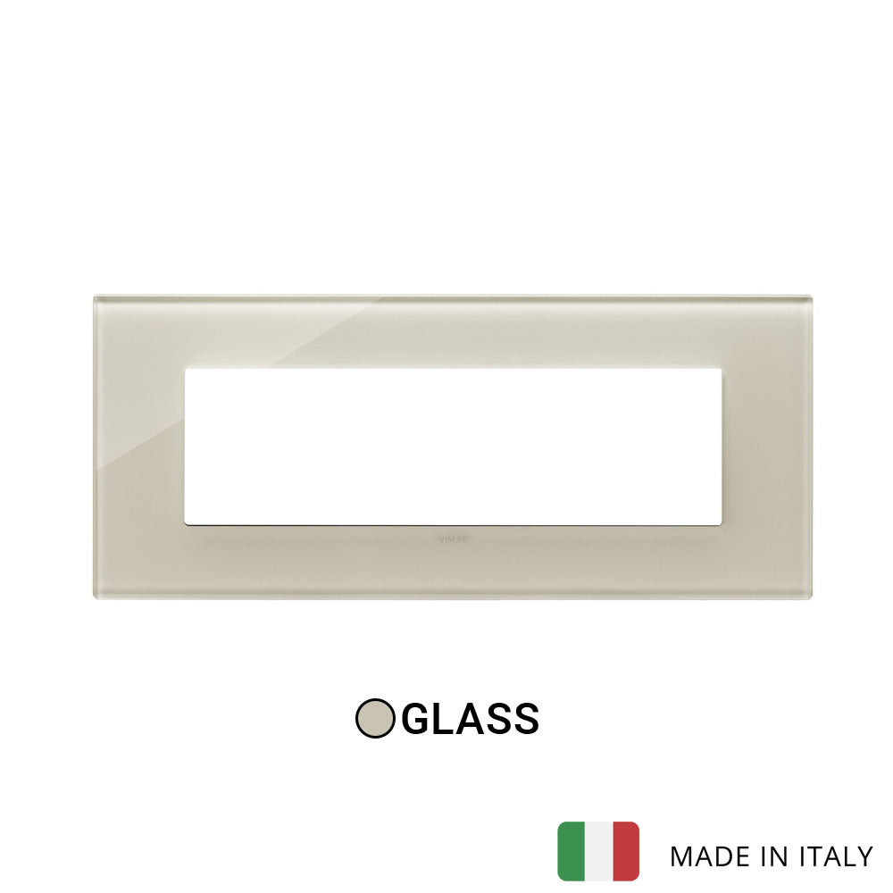 Vimar Eikon Exe Plate 7M Glass Canvas White