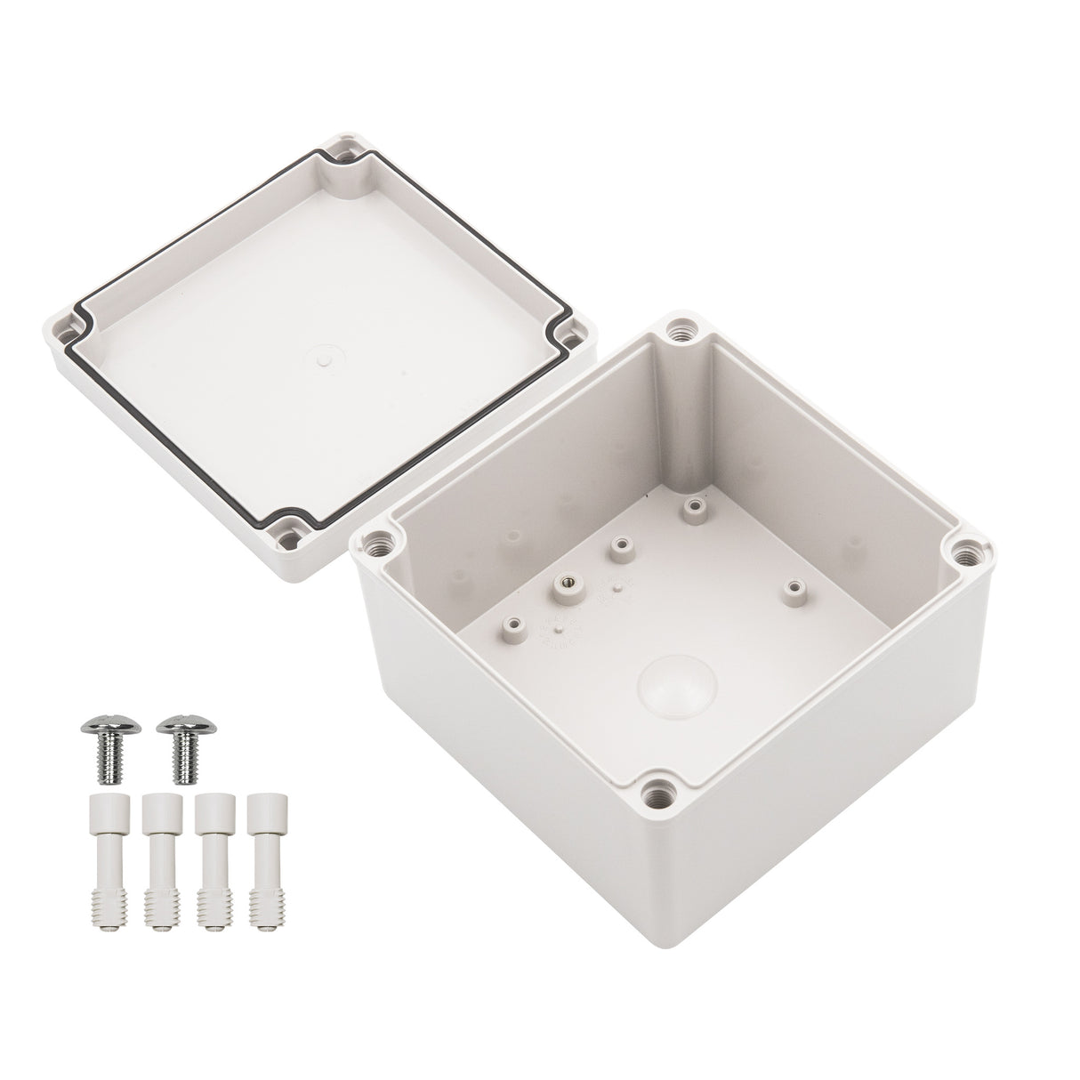 Boxco S-Series 150x150x100mm Plastic Enclosure, IP67, IK08, PC, Grey Cover, Screw Type - PHOTO 2