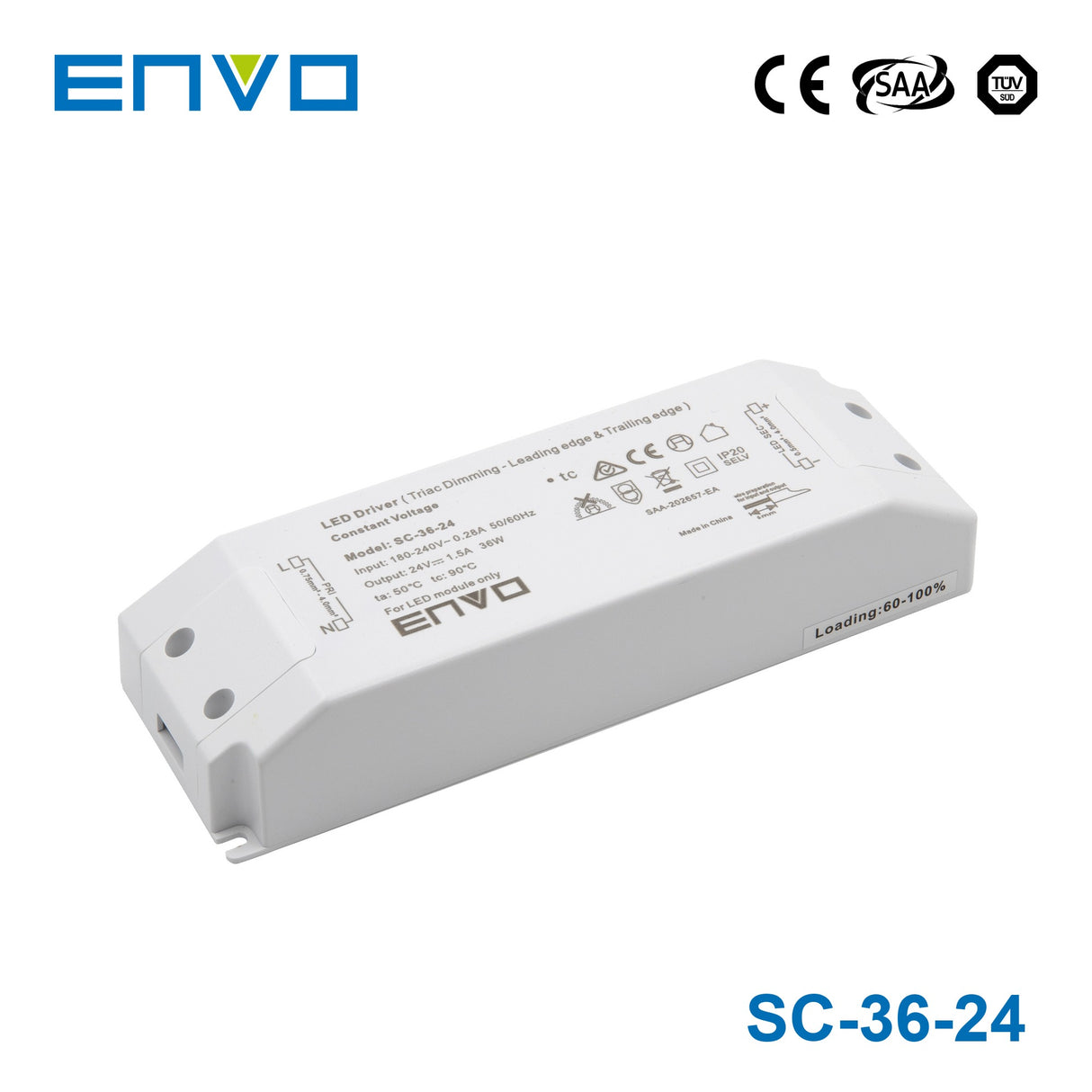 Envo SC-36-24 Power Supply 36W 24V 1.5A - Triac dimmable