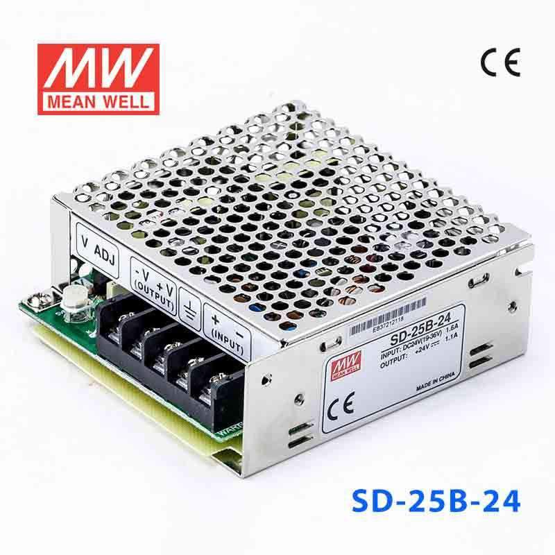 Mean Well SD-25B-24 DC-DC Converter - 25W - 19~36V in 24V out 1.1A