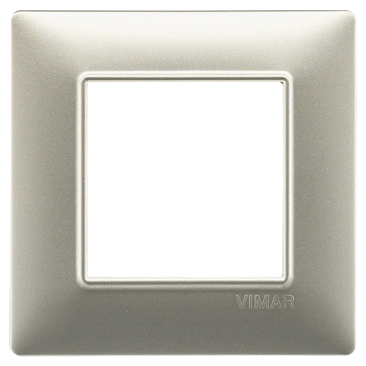 Vimar Plana Plate 2M Technopolymer Matt Nickel - Square