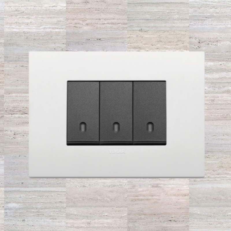 Vimar Arke Plastic 3 Gang switch - White - 16A - PHOTO 4