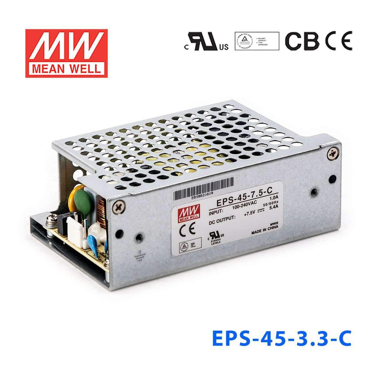 Mean Well EPS-45-3.3-C Power Supply 26W 3.3V 8A
