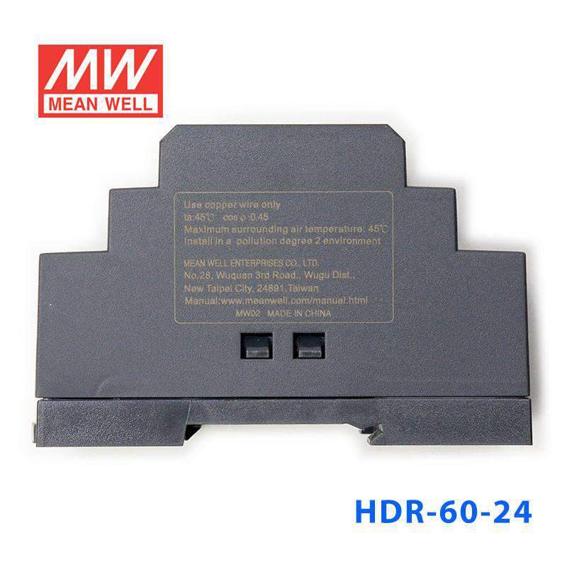 Mean Well HDR-60-24 Ultra Slim Step Shape Power Supply 60W 24V - DIN Rail - PHOTO 1