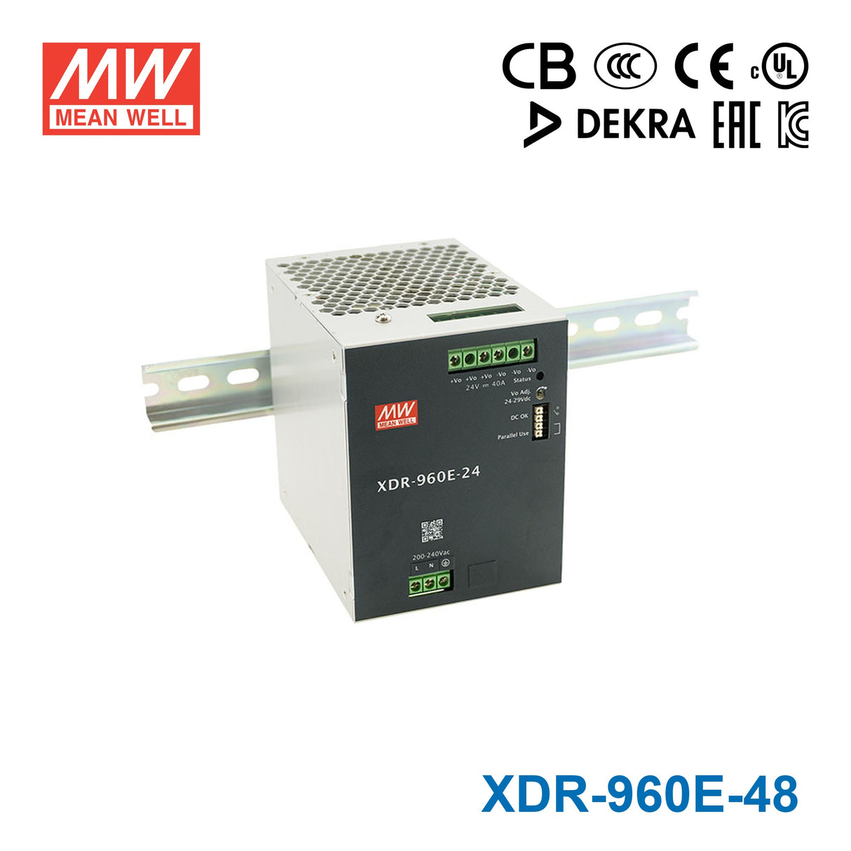Mean Well XDR-960E-48 Economical Ultra Slim Din Rail Power Supply 960W 48V 20A