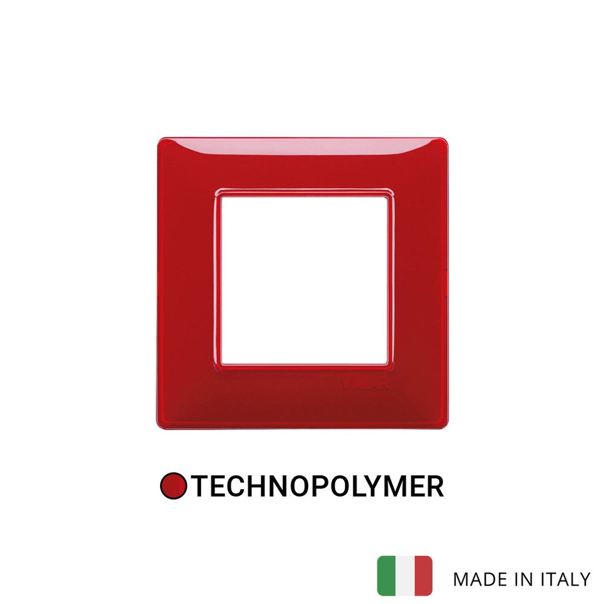 Vimar Plana Plate 2M Technopolymer Reflex Ruby - Square
