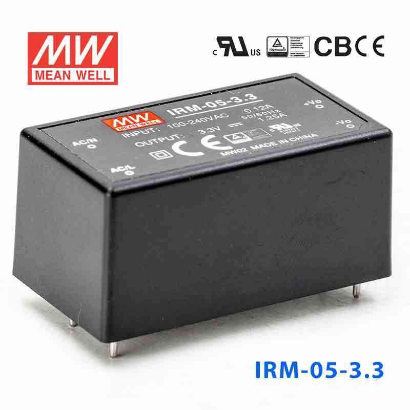 Mean Well IRM-05-3.3 Switching Power Supply 4.125W 3.3V 1.25A - Encapsulated