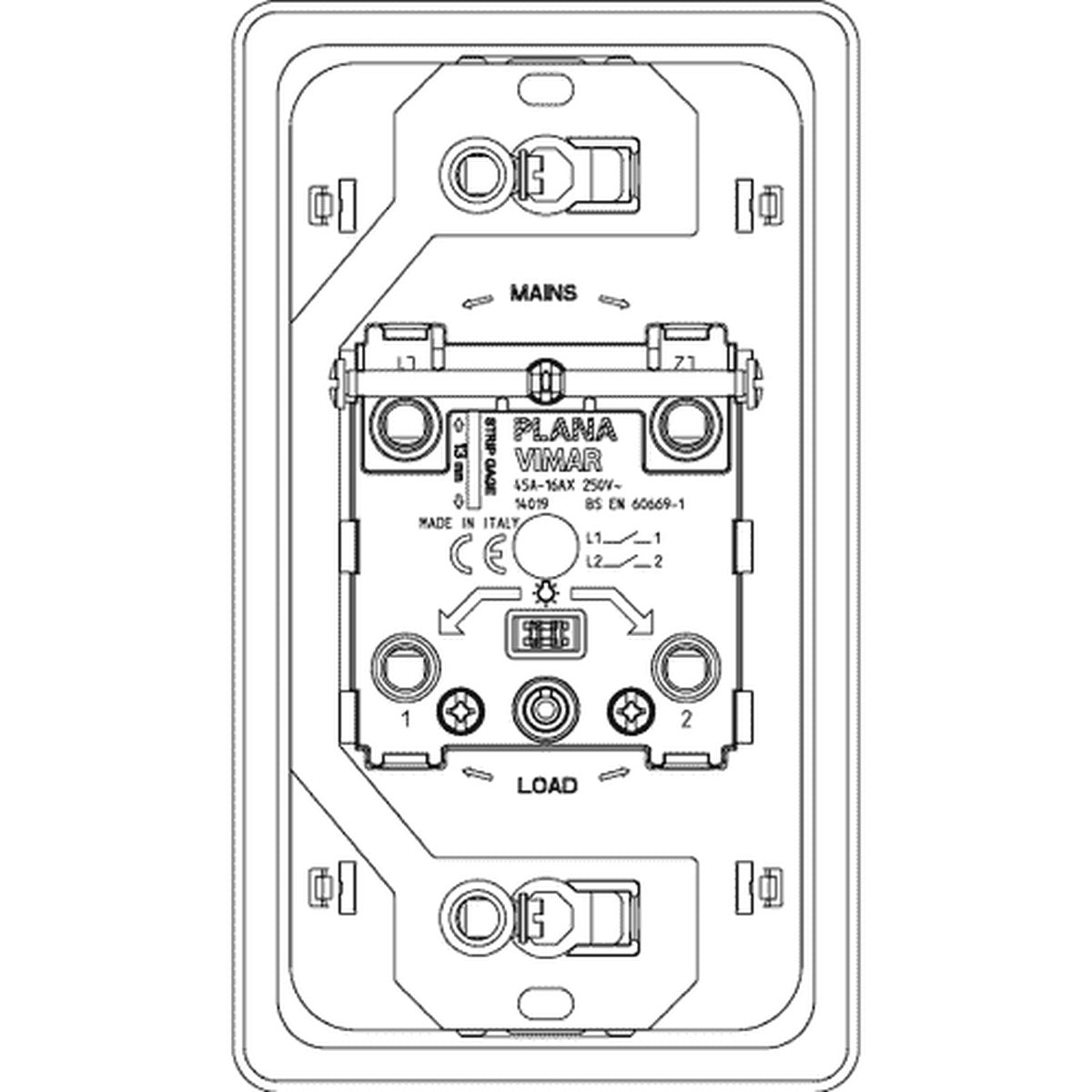 Plana 2P 45A 1-Way Cooker Switch 5M White - PHOTO 2
