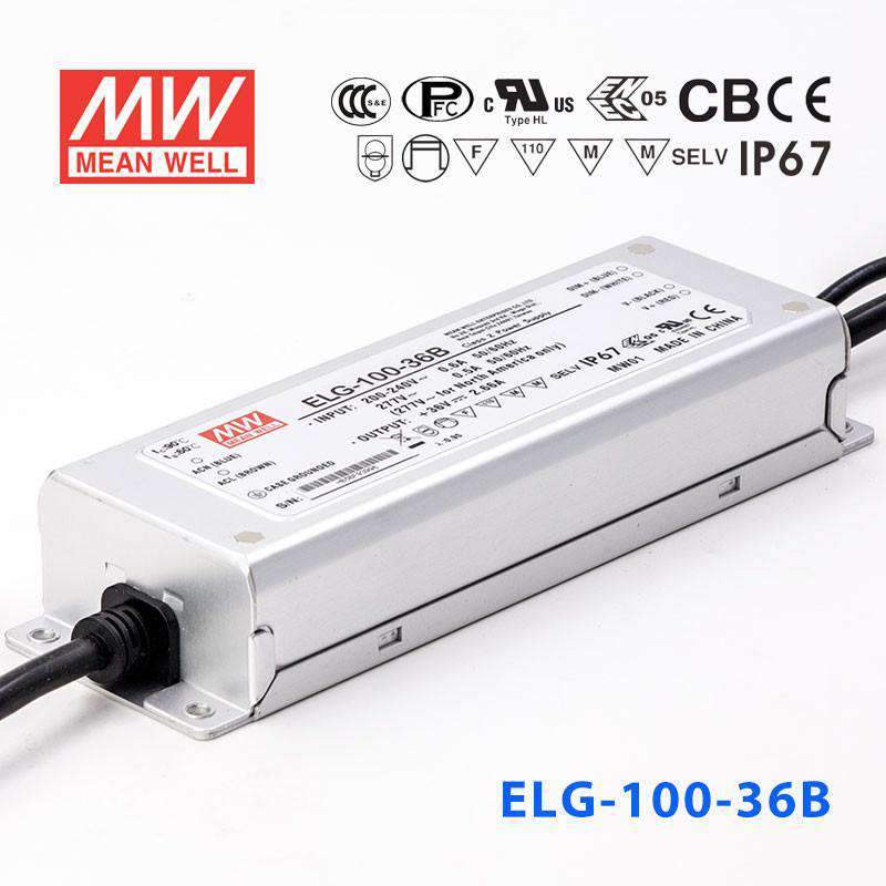 Mean Well ELG-100-36B Power Supply 95.76W 36V - Dimmable