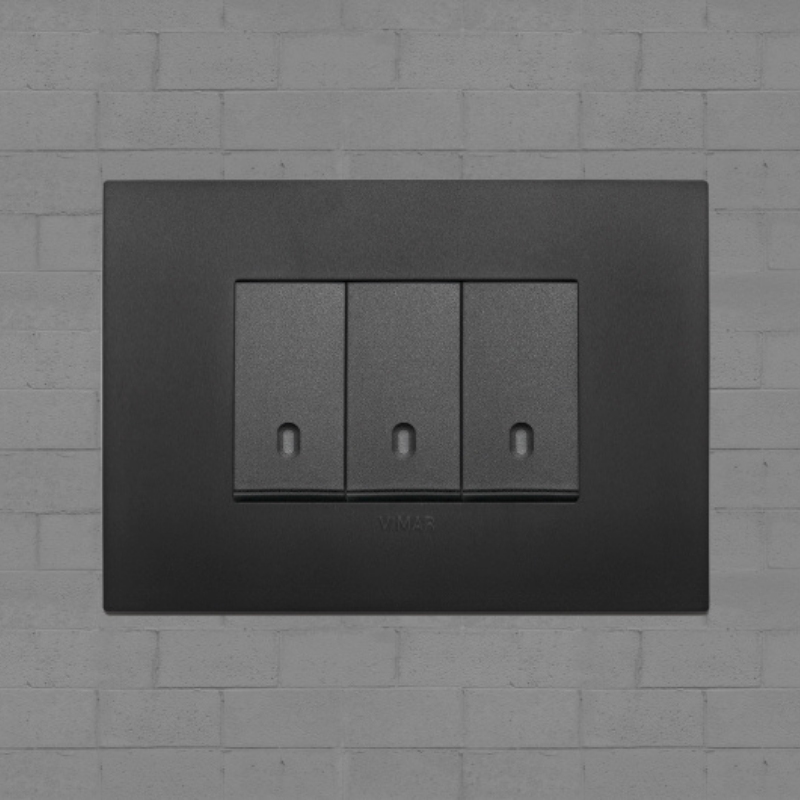 Vimar Arke Plastic 3 Gang switch - Black - 16A - PHOTO 14