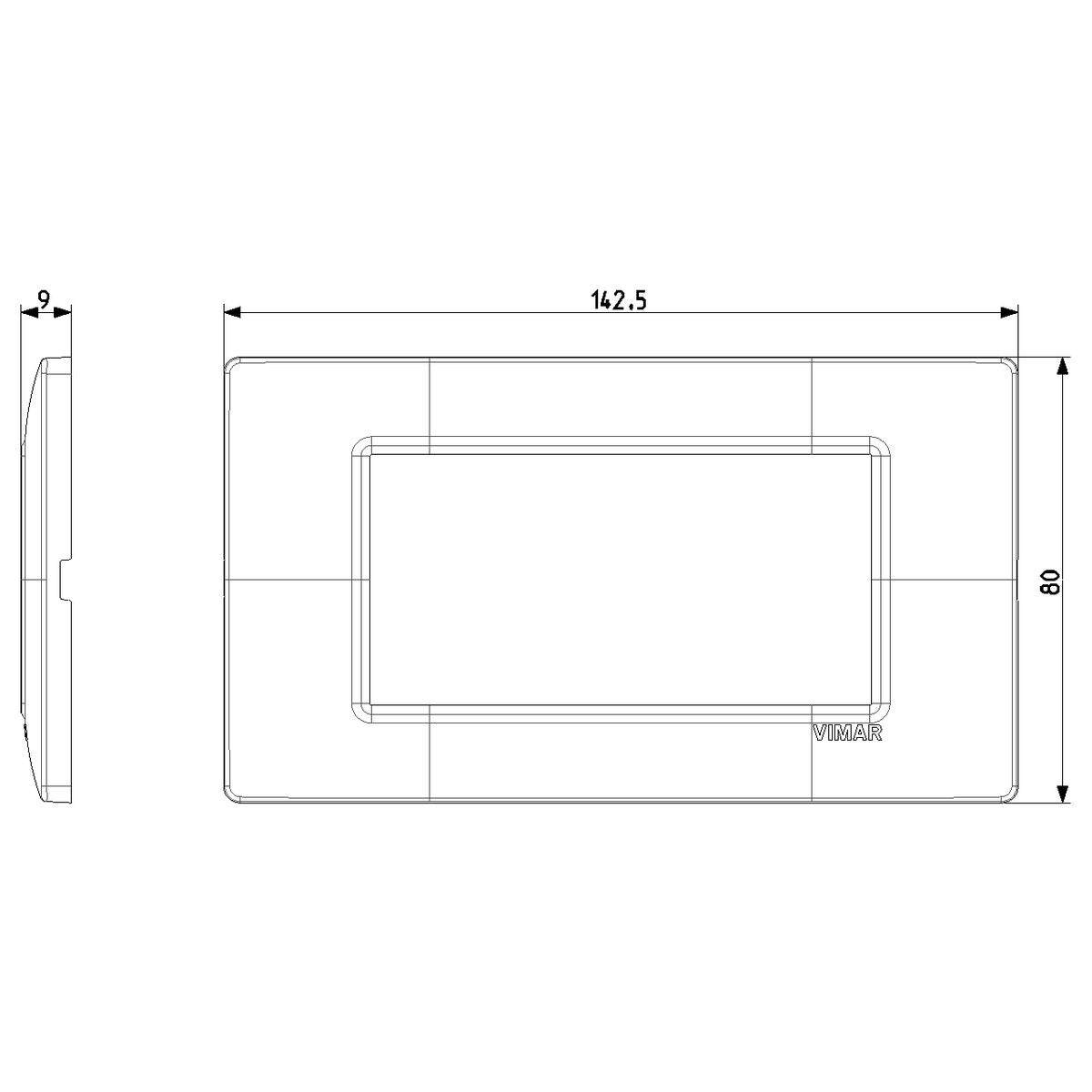 Vimar Plana Plate 4M Techn. Black - PHOTO 3