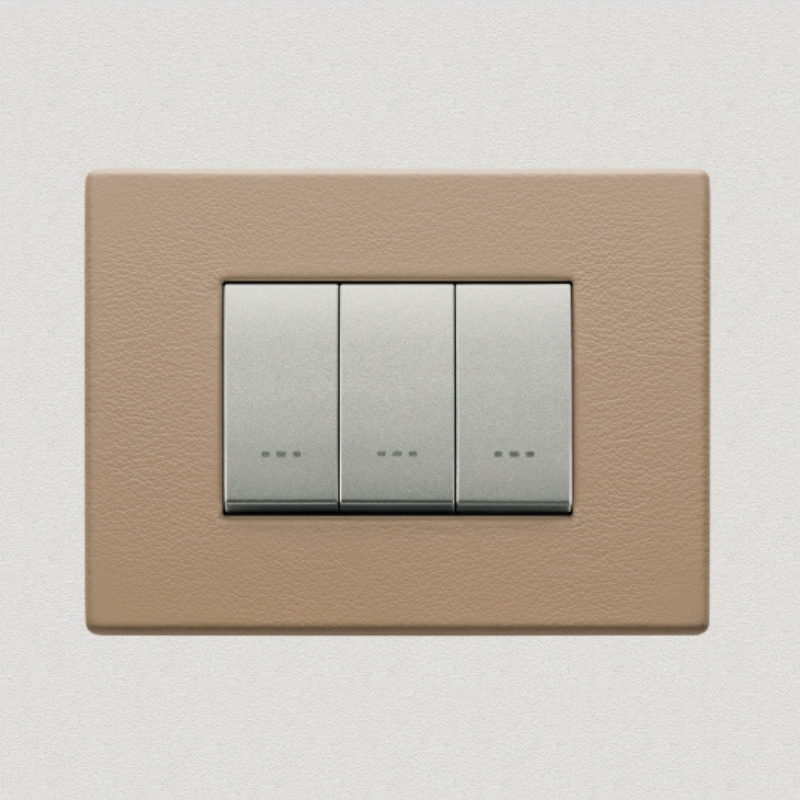 Vimar Eikon Leather 3 Gang Switch - Brushed Black - 16A - PHOTO 4