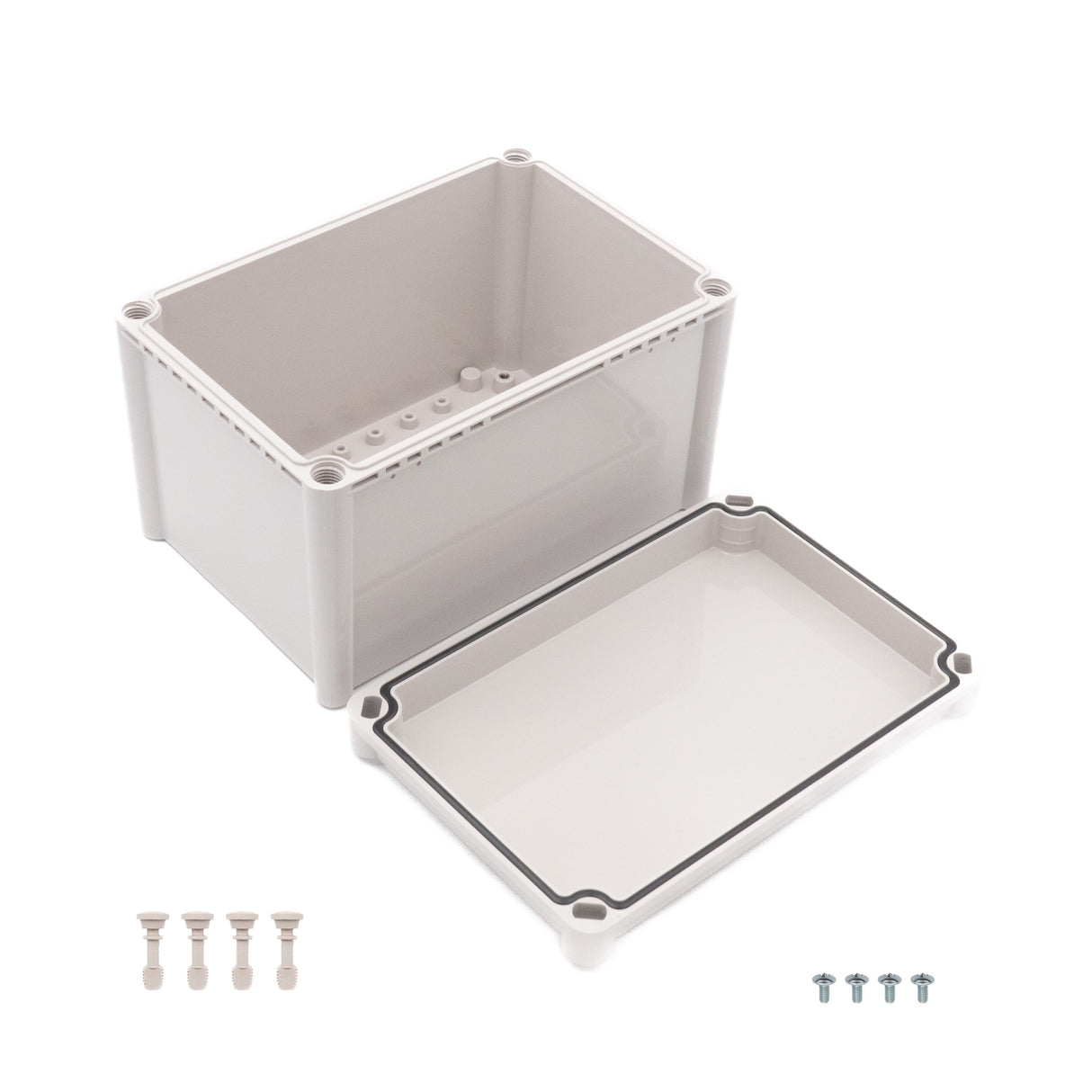 Boxco S-Series 190x280x180mm Plastic Enclosure, IP67, IK08, PC, Grey Cover, Screw Type - PHOTO 3
