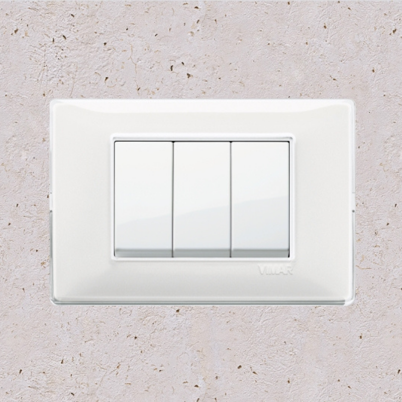 Vimar Plana Plastic 3 Gang Switch - Reflex Snow - 16A - PHOTO 10