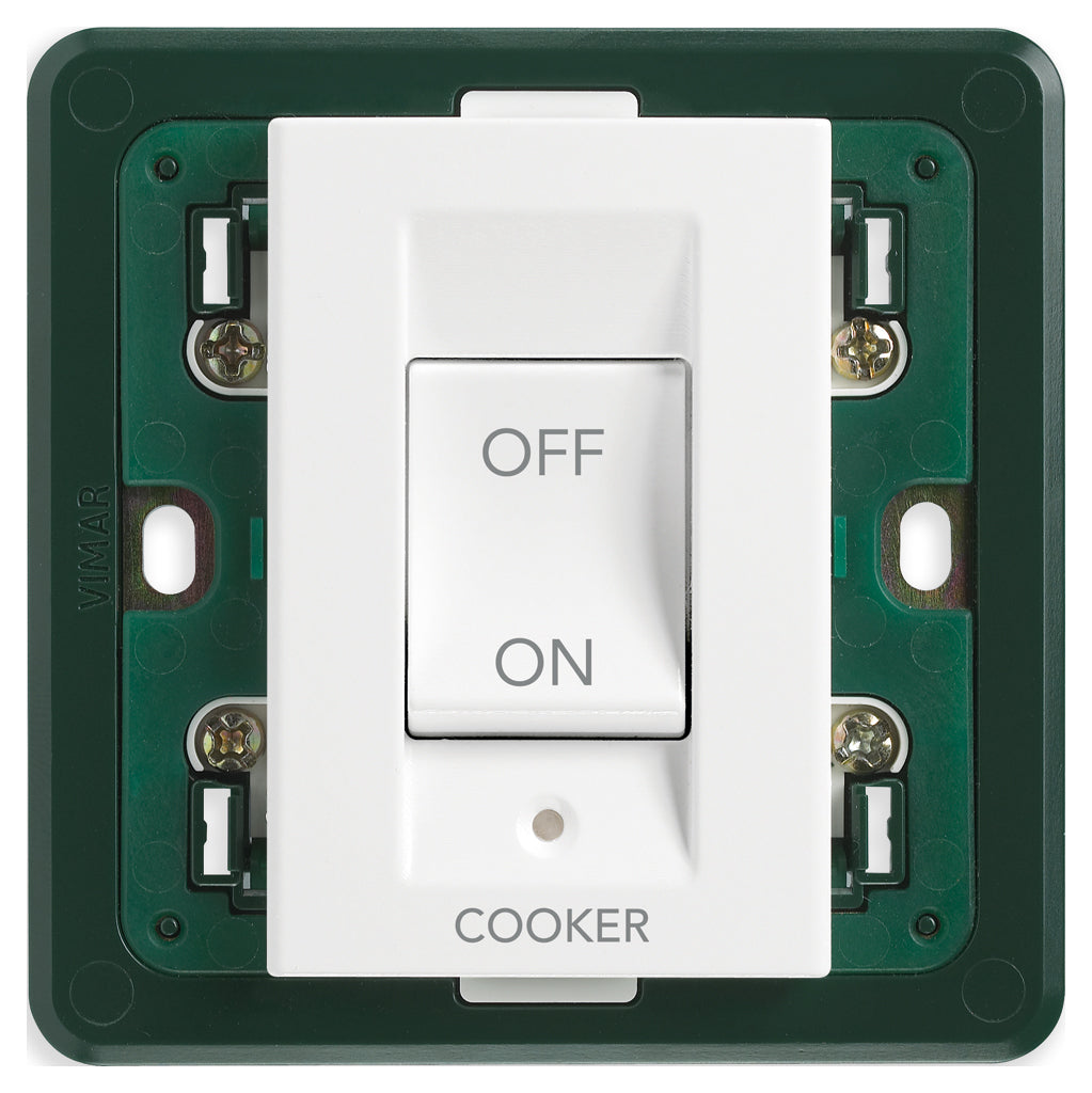 Plana 2P 45A 1-Way Cooker Switch 3M White