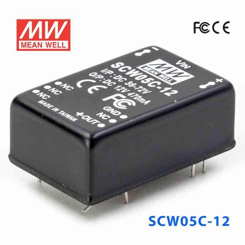 Mean Well SCW05C-12 DC-DC Converter - 5W 36~72V DC in 12V out