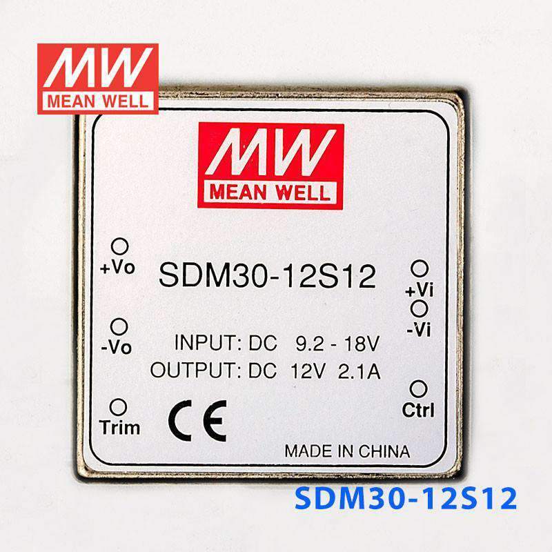 Mean Well SDM30-12S12 DC-DC Converter - 25.2W - 9.2~18V in 12V out 2.1A - PHOTO 2