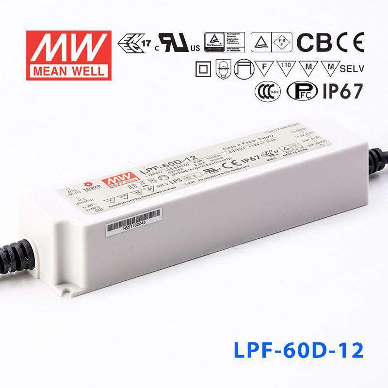 Mean Well LPF-60D-12 Power Supply 60W 12V - Dimmable 5A