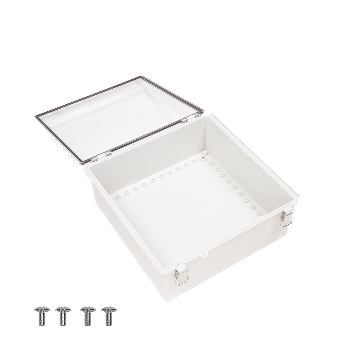 Boxco P-Series 350x350x150mm Plastic Enclosure, IP67, IK08, ABS, Transparent Cover, Molded Hinge and Latch Type - PHOTO 3