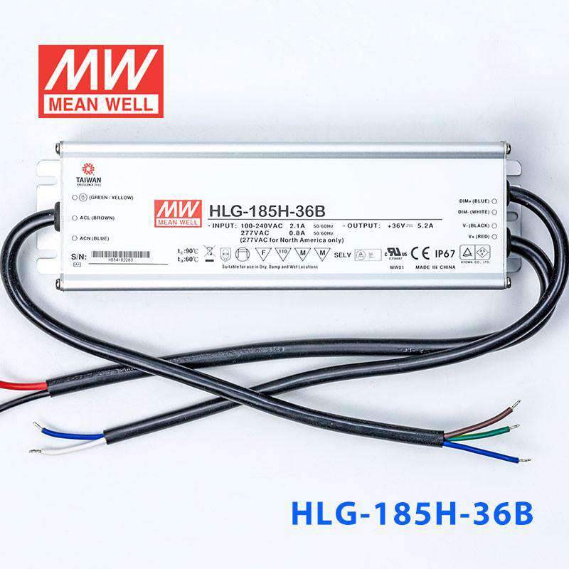 Mean Well HLG-185H-36B Power Supply 185W 36V- Dimmable 5.2A - PHOTO 2