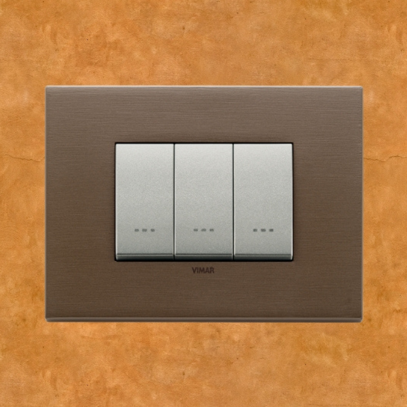 Vimar Eikon Metal 3 Gang Switch - Dark Bronze - 16A - PHOTO 9