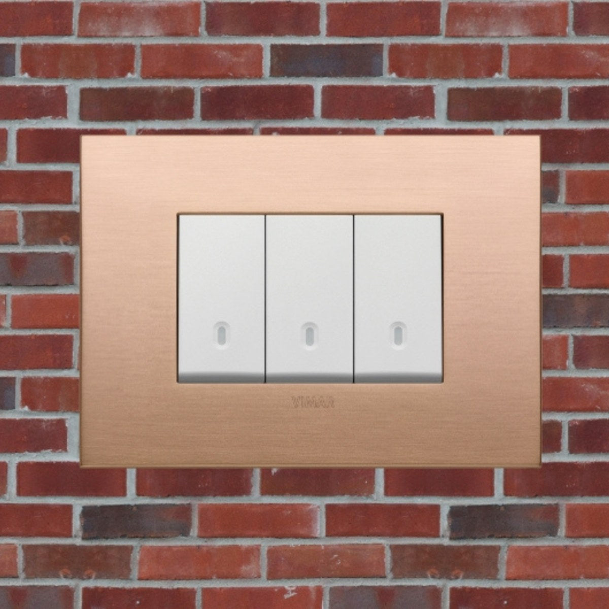 Vimar Arke Metal 3 Gang switch - Brushed Copper - 16A - PHOTO 1