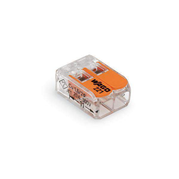 Wago 221-412 Compact Connector 2 Way - Low Profile with Lever - PHOTO 1