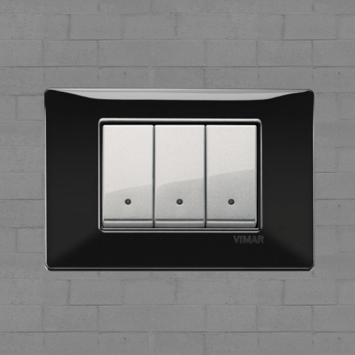 Vimar Plana Plastic 3 Gang Switch - Black - 16A - PHOTO 15