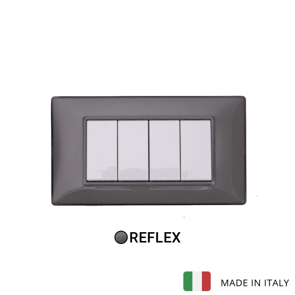 Vimar Plana Reflex Ash 4 Gang Switch - Grey - 16A - PHOTO 2