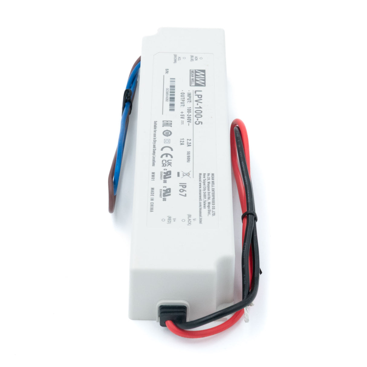 Mean Well LPV-100-5 LED Driver — 60W 5V 12A IP67 Waterproof - PHOTO 3
