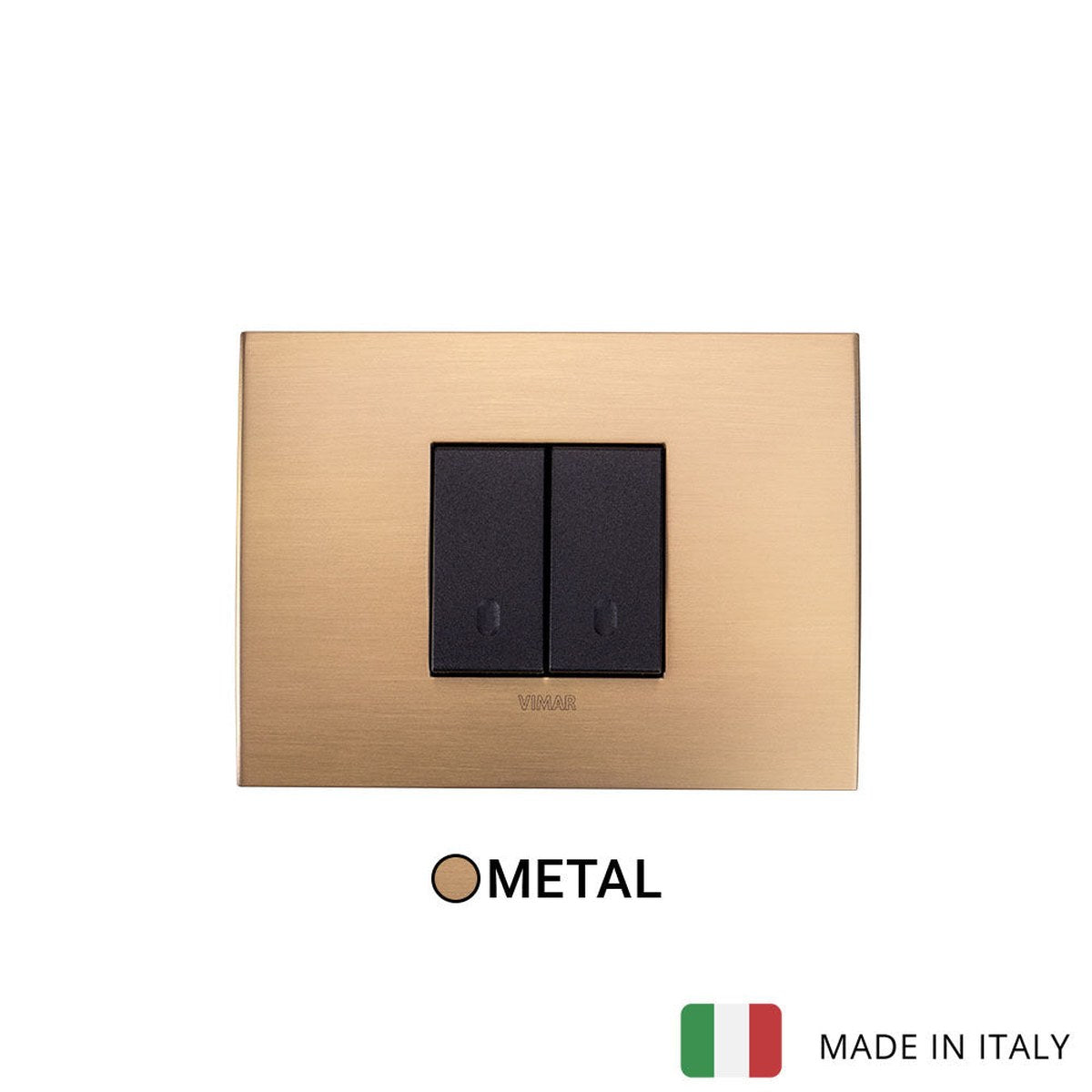 Vimar Arke Metal 2 Gang switch - Brushed Brass - 16A - PHOTO 3