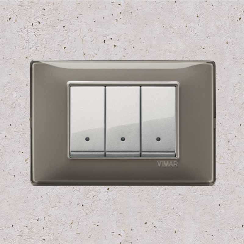 Vimar Plana Plastic 3 Gang Switch - Reflex Ash - 16A - PHOTO 15