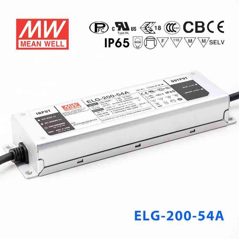 Mean Well ELG-200-54A Power Supply 200W 54V - Adjustable 3.72A