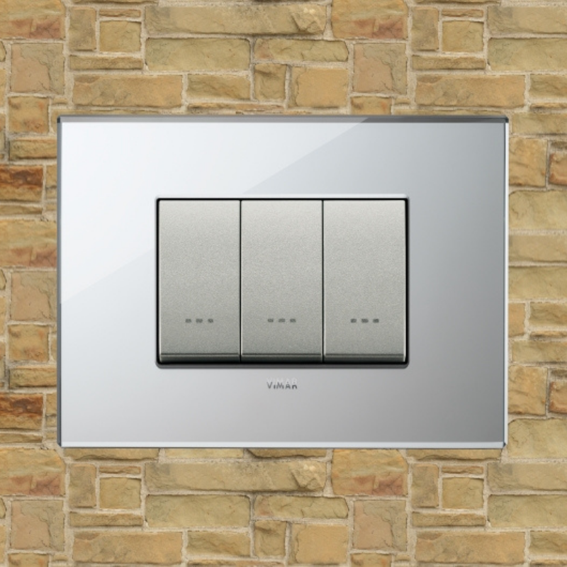 Vimar Eikon Glass 3 Gang Switch - Ice Silver - 16A - PHOTO 9