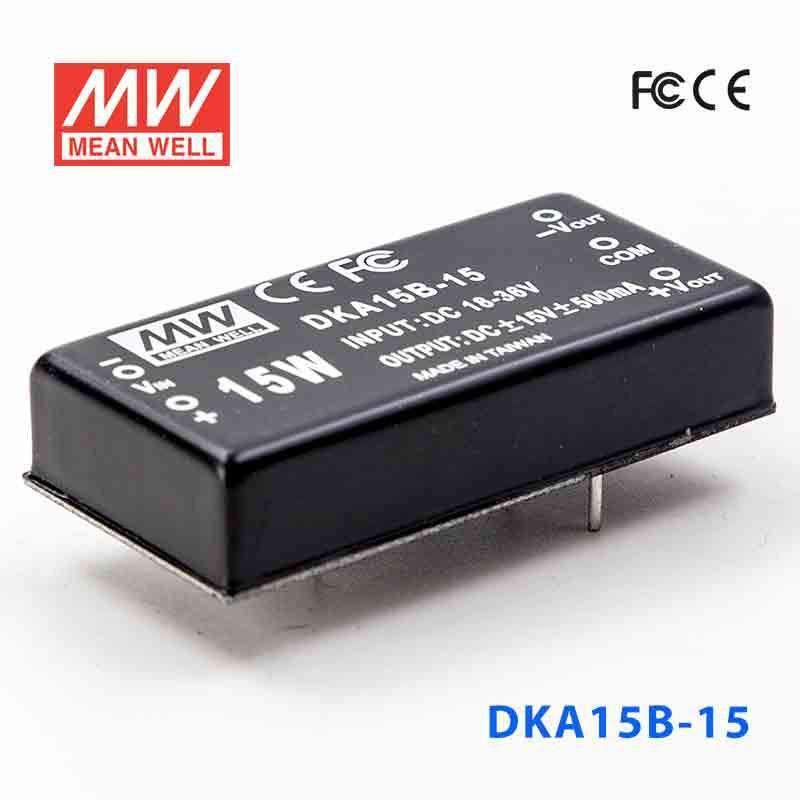 Mean Well DKA15B-15 DC-DC Converter - 15W - 18~36V in ±15V out 500mA